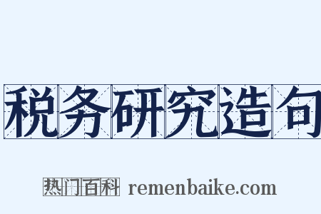 税务研究造句是什么意思的图片
